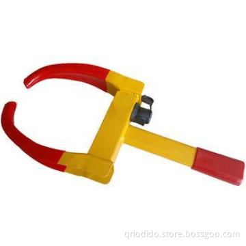 Yellow And Red Vehicle Car Wheel Locks , Rustproof Remote C